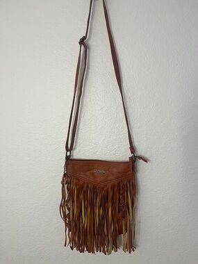 Roxy Brown Multi-Tone Fringe Crossbody Bag